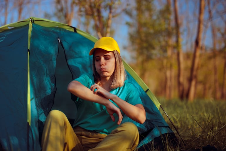 Concepto de picaduras de mosquitos.