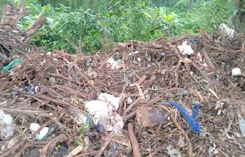 Según el director de Aseo Urbano, la Municipalidad no tira basura en el arroyo, pero las imágenes demuestran lo contrario.