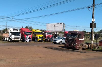Movilización de camioneros en Alto Paraná en julio del año pasado. (Foto ilustrativa).