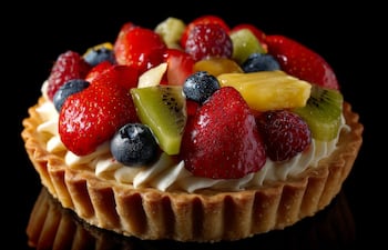 Tarta de frutas.