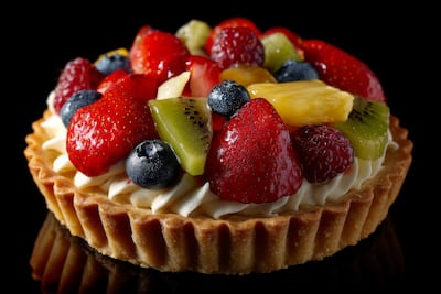 Tarta de frutas.