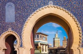 Puerta de Bab Bou Jeloud, Fez, Marruecos.