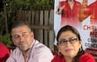 La gobernadora Liza Meza junto a su hermano Christian Meza.