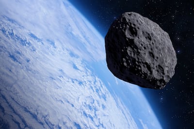 Tierra y asteroide, imagen ilustrativa.