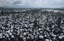 El campamento de Rusayo, en las afueras de Goma, República Democrática del Congo, alberga a decenas de miles de desplazados por los combates.