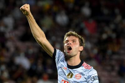 Thomas Müller (32 años) abrió con su tanto el camino de la victoria del Bayern Múnich sobre Barcelona en el Camp Nou por 3-0. AFP