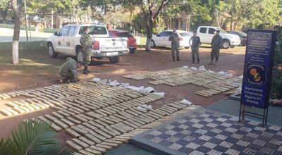 Los antidrogas hallaron 580 kilos de marihuana  ya prensada y 1.500 kilos picada lista para ser prensada.