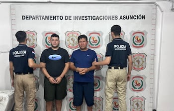 Oliver y César Colmán, los dos detenidos tras los allanamientos realizados este viernes en el caso del robo a Motor Haus.