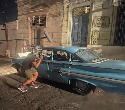 Uno de los momentos del rodaje de "Narciso", que se realizó en Asunción durante seis semanas.