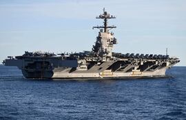 El USS Gerald R. Ford, el portaaviones más grande del mundo, llegó al caribe. (Foto de archivo)