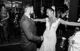 ¡Felices! Silvia Romero y David Mussi el día del "sí, quiero", hace ya 7 años.