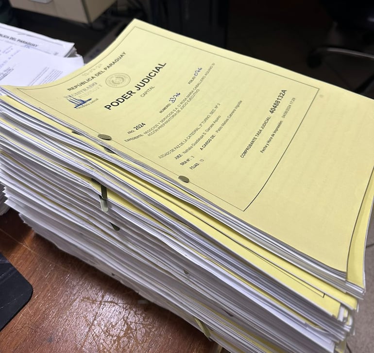 Expedientes de de la firma "Negocios y Servicios SA", en el Juzgad de Paz de La Catedral 2° Turno.