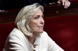 La presidenta del grupo parlamentario Agrupación Nacional, Marine Le Pen.
