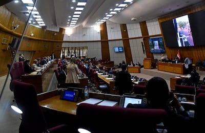 Sesión de la cámara de diputados en el congreso nacional.