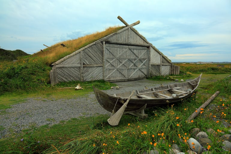L'Anse aux Meadows, Terranova y Labrador, Canadá. Norstead, asentamiento vikingo (Réplica).