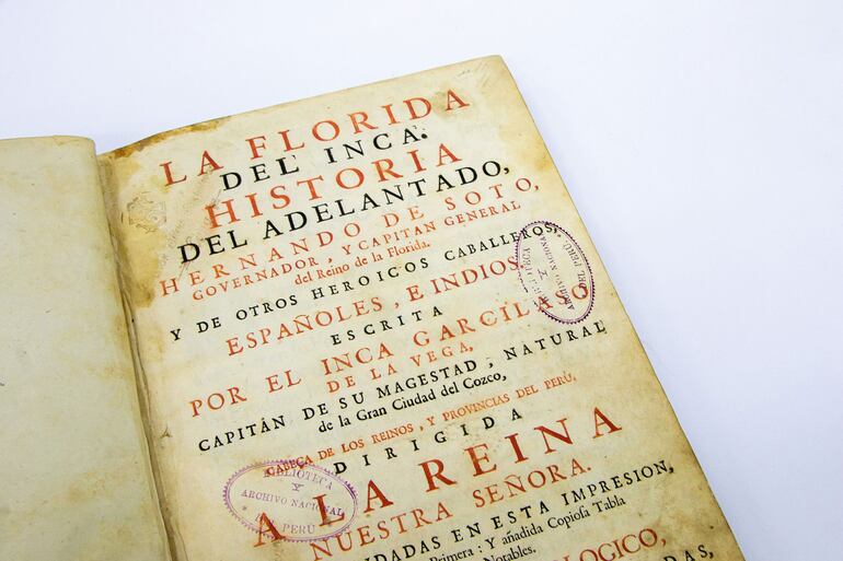 "La Florida del Inca", por el Inca Garcilaso de la Vega. Biblioteca Nacional del Perú