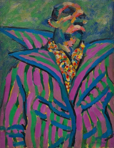 "Rina", una pintura en óleo sobre cartón que forma parte de la muestra.