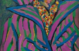 "Rina", una pintura en óleo sobre cartón que forma parte de la muestra.