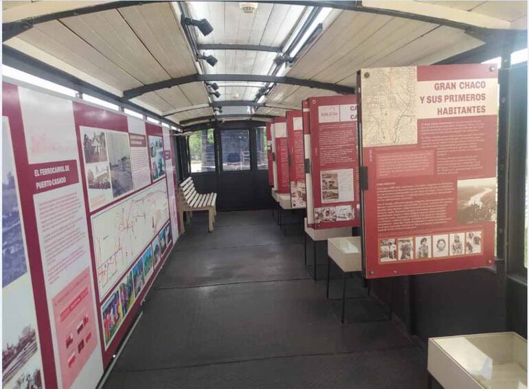 Así luce en su interior el Tren Estación Memoria de Puerto Casado.