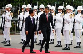 El presidente Santiago Peña (a la derecha) y su homólogo taiwanés William Lai el pasado viernes en Taipéi.