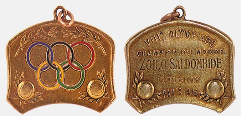 La medalla de oro ganada por los uruguayos en las Olimpiadas de Paris en 1924.