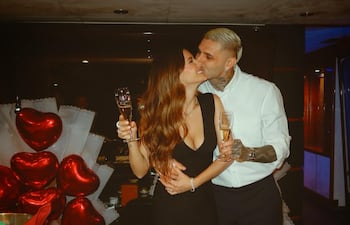 La cumpleañera María Eugenia "China" Suárez y su enamorado Mauro Icardi.