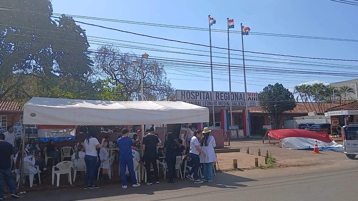 Pedro Juan Caballero: médicos marchan en cuarto día de la huelga nacional