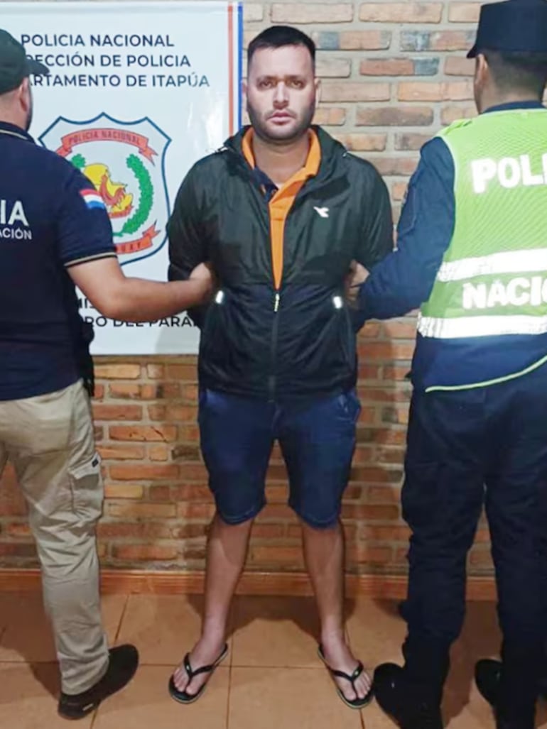 Delcio Rojas Cáceres, cuando fue detenido el año pasado por sicariato. Ahora él sufrió un intento de sicariato.
