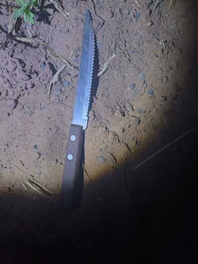 Arma blanca con la que delincuentes produjeron una herida mortal a la víctima.