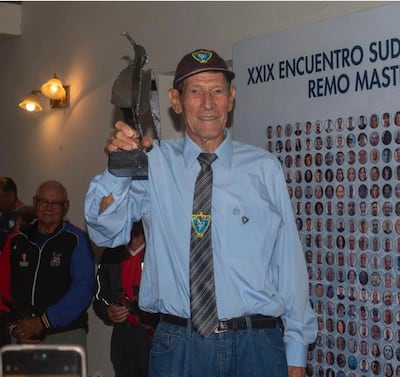 Reimundo Sannemann, destacado remero que fue homenajeado.