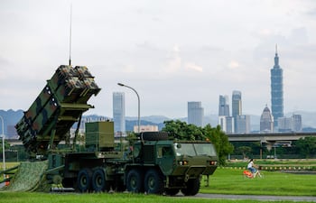 Un sistema de defensa aérea Patriot desplegado en Taipéi durante ejercicios militares el pasado 15 de julio.
