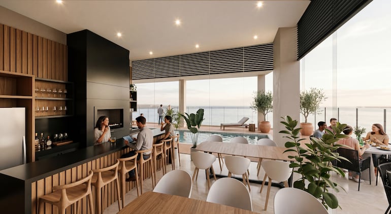 Además de las unidades residenciales, el edificio incorporará espacios comunes vinculados con las nuevas formas de habitar y trabajar en la ciudad.
