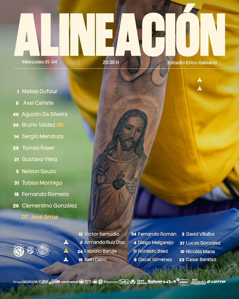 Formación de Sportivo Trinidense para enfrentar a Olimpia.