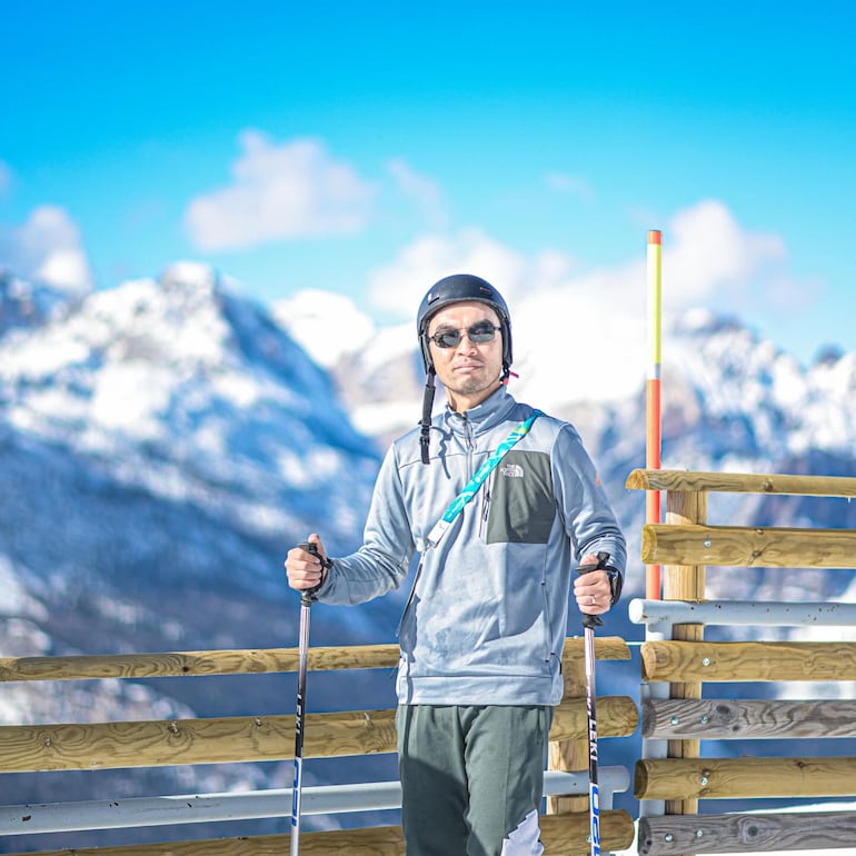 El periodista deportivo Daniel Chung, listo para esquiar. (Instagram/Dani Chung)