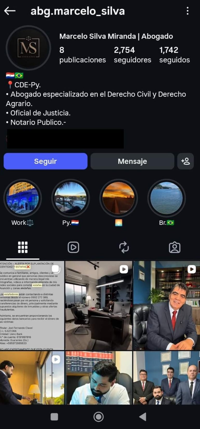 Marcelo Silva, vestido de traje, expresa preocupación por suplantación de identidad en redes sociales.