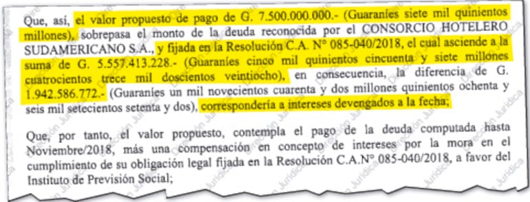 Parte de la Resolución CA Nº 054-034/2024 y en donde se toma como base el monto de 2018 cuestionado por la misma previsional.