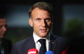 El presidente de Francia, Emmanuel Macron, habla con la prensa en el marco de la conferencia climática COP30 de la ONU en Belém, estado de Pará, Brasil.