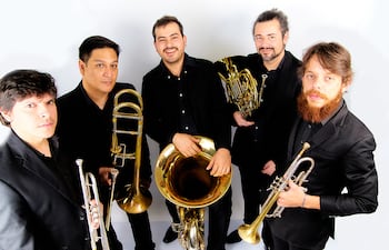 El quinteto de vientos metales Paraguay Brass.