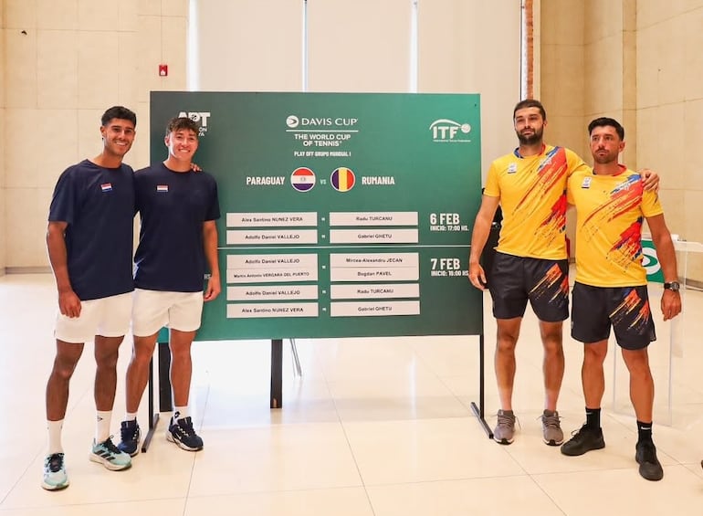 El dobles, punto clave en la serie entre Paraguay y Rumania, que tendrá como protagonistas a Dani Vallejo y Martín Vergara por nuestro lado y a la dupla Jecan/Pavel por los visitantes. Foto: Gentileza APT.