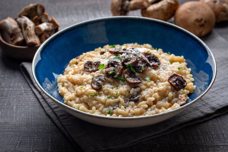 Risotto de hongos.