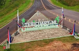 Entrada a la ciudad de Tebicuarymí, donde construirán una sede del Juzgado de Paz.