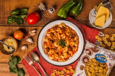 Fideos moñito Arcor.