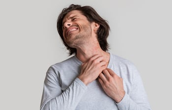 Concepto de problemas de la piel, dermatitis, eccema, etcétera.