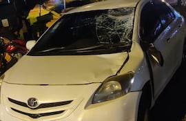 El vehículo involucrado en el accidente de transito fatal del peatón.