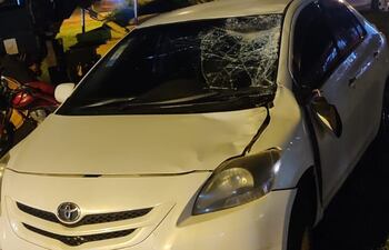 El vehículo involucrado en el accidente de transito fatal del peatón.