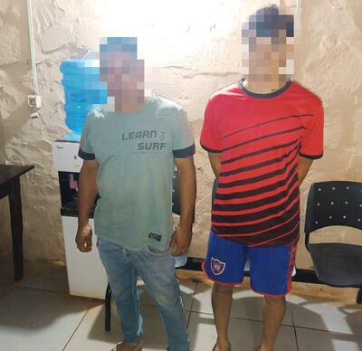 Los supuestos miembros de la banda detenidos por la Policía.