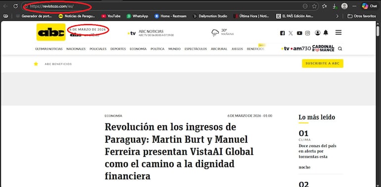 Características de la página para no caer en la estafa