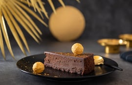 Cheesecake de chocolate amargo.