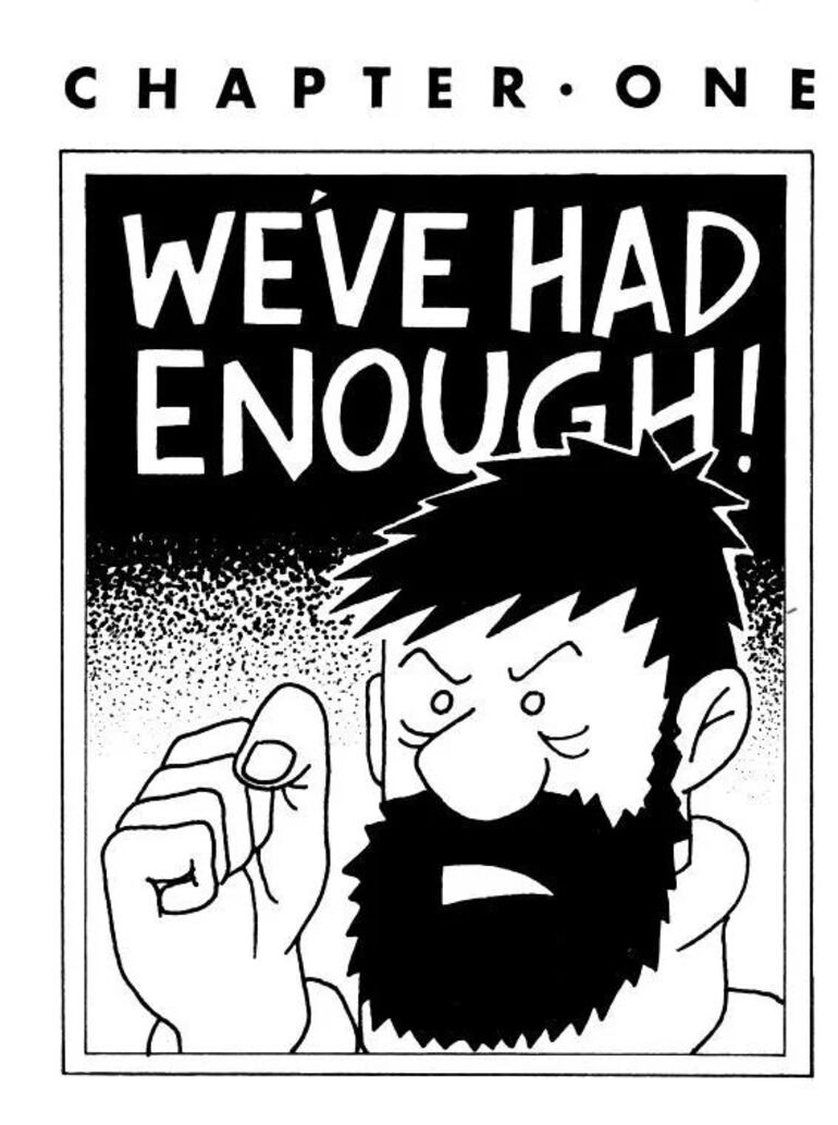 Una página de "Breaking Free", el cómic apócrifo que convierte a los personajes de Hergé en revolucionarios