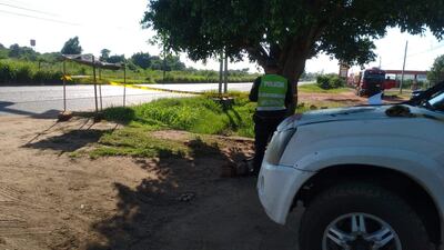 Protegen con cinta el lugar del hallazgo en la localidad de Guarambaré.